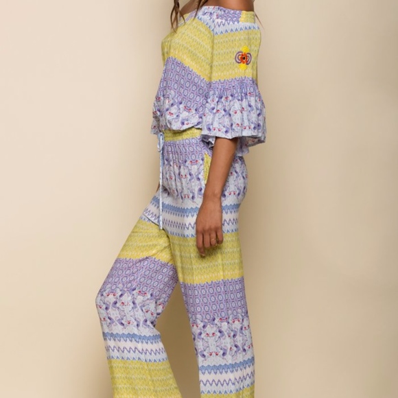 Anthropologie Tropical Off-The-Shoulder Jumpsuit - Picture 4 of 6